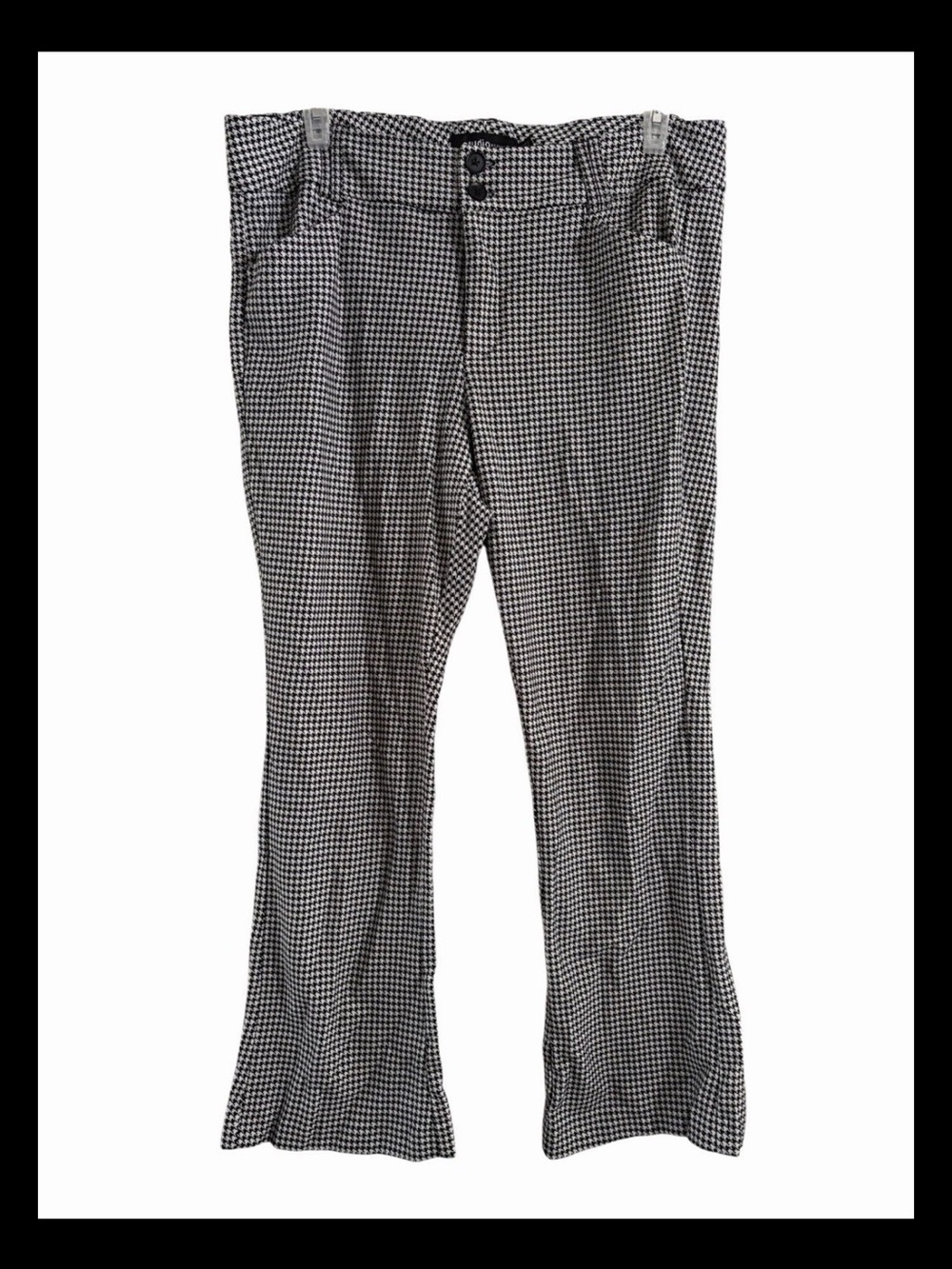 Studio By Torrid Plus Size 20 Short Houndstooth Bootcut Trousers Black & White